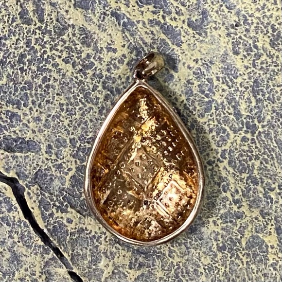 Vintage 925 Silver multicoloured marcasite pendant. Used. - Picture 3 of 3